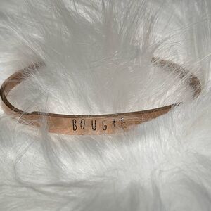 Hand stamped Rose Gold‎ Stainless Steel Bougie cuff